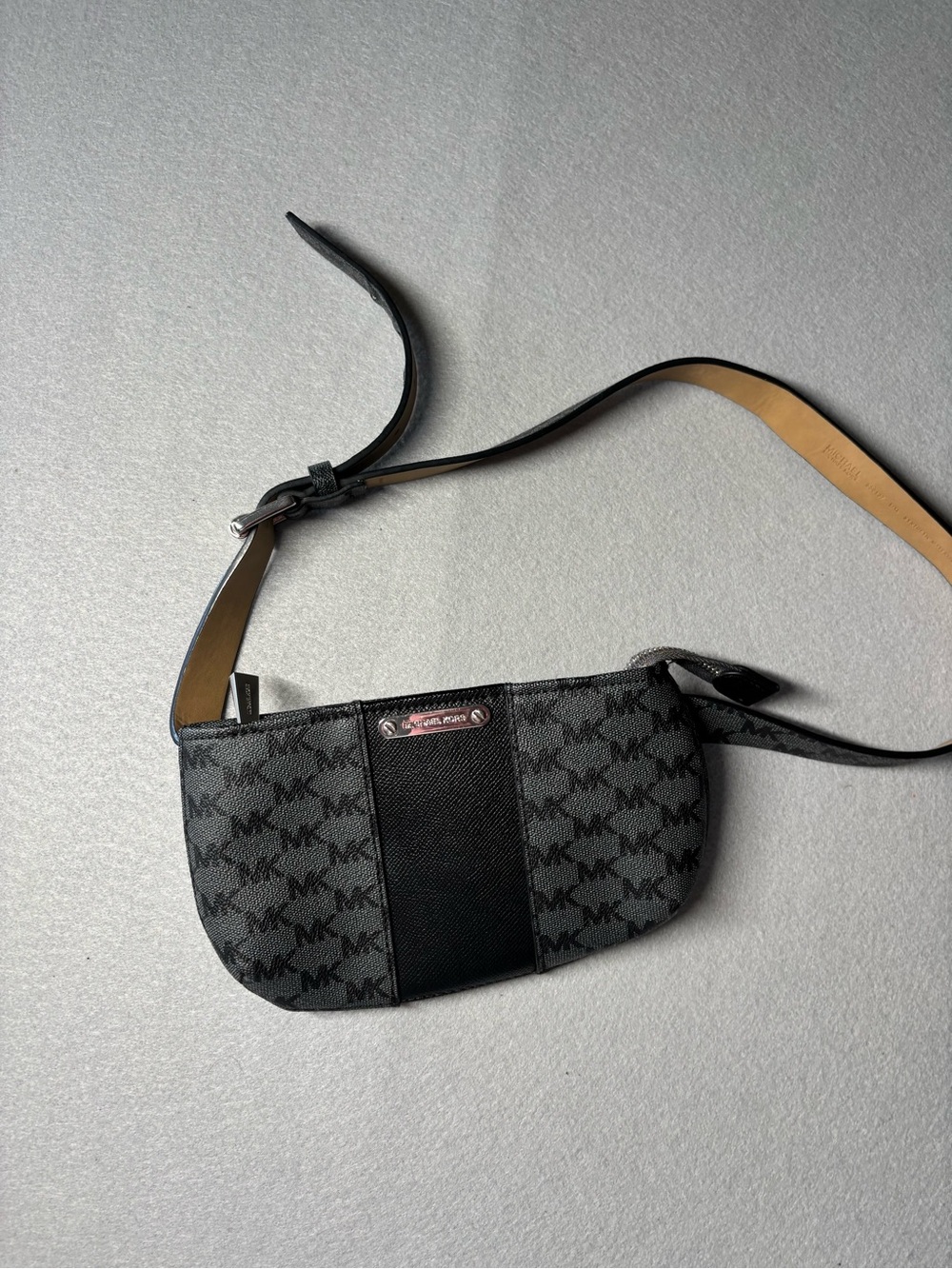 Michael Kors Gray and Black Logo Belt Bag